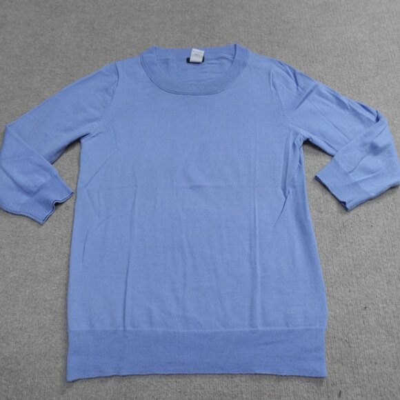 J.Crew Womens Sweater Small Carolina Blue Crewneck 3/4 Sleeves Merino Wool 46725 - Picture 1 of 8